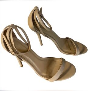 Wild Diva  Jayla Open Toe Strappy Stiletto Heel Tan Heels Sz 8.5 Neutral